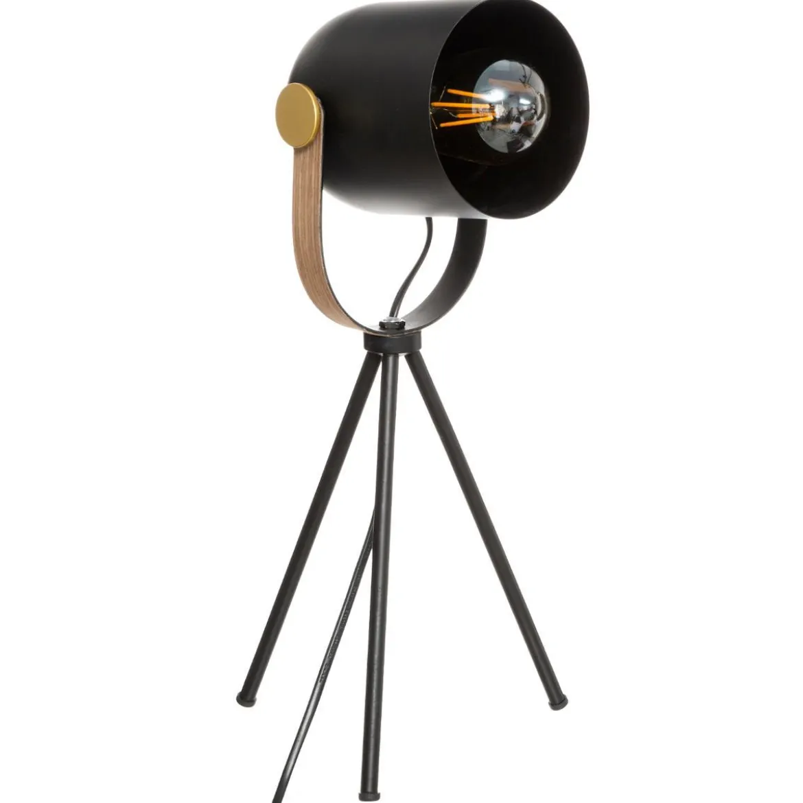 LAMPE TREPIED BIL NOIR H.45CM