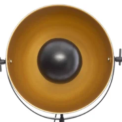 LAMPE TREPIED METAL ET PAULOWNIA LAHTI NOIR H.70CM