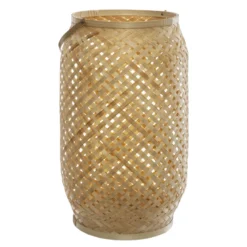 LANTERNE BAMBOU CROSS BEIGE D.29X52CM