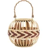 LANTERNE FIBRE NATURELLE BEIGE TERRACOTTA 25X20CM