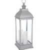 LANTERNE LED ANTIQUE GRIS H.71CM
