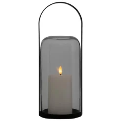 LANTERNE METAL LED JAKO NOIR H.35CM