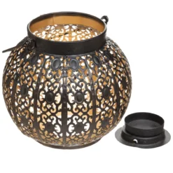 LANTERNE METAL RONDE AJOUREE D.15CM
