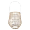 LANTERNE ROTIN METAL H.21.5CM
