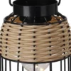 LANTERNE SOLAIRE METAL BICOLORE NOIR RATTAN 14X20CM