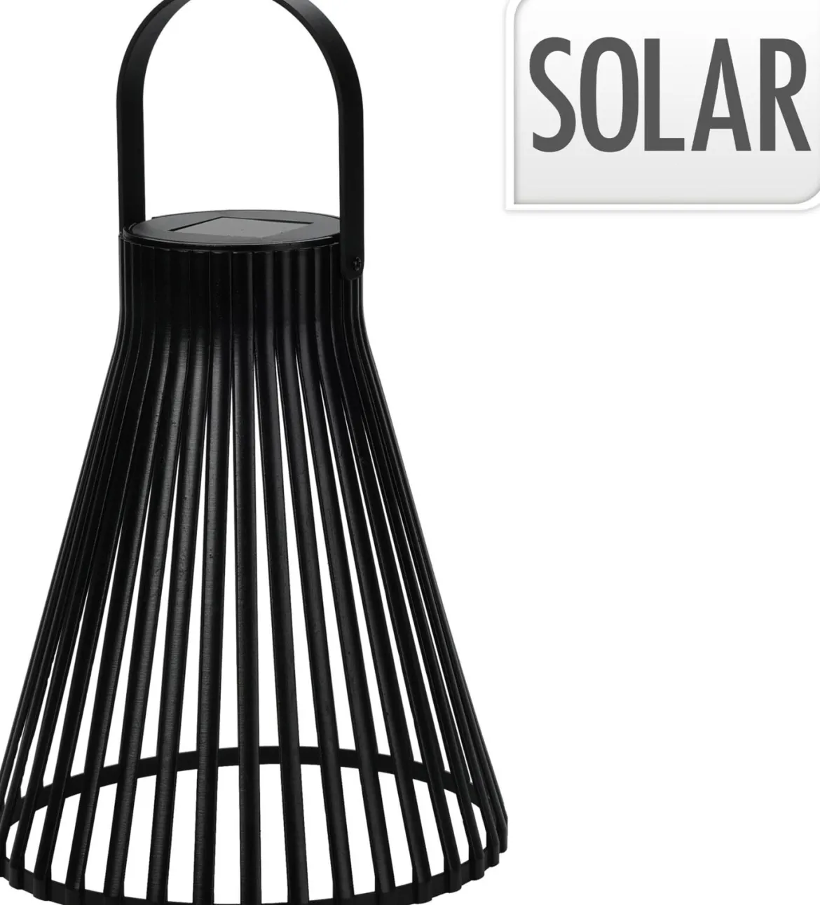 LANTERNE SOLAIRE NOIRE 20X20X23.5CM