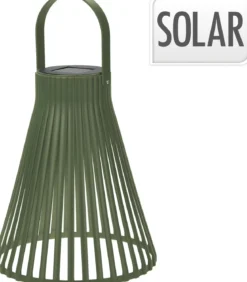 LANTERNE SOLAIRE VERT OLIVE 20X20X23.5CM