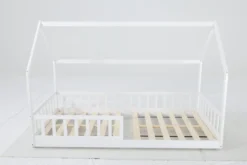 LIT CABANE BLANC BARRIERE 90X190CM