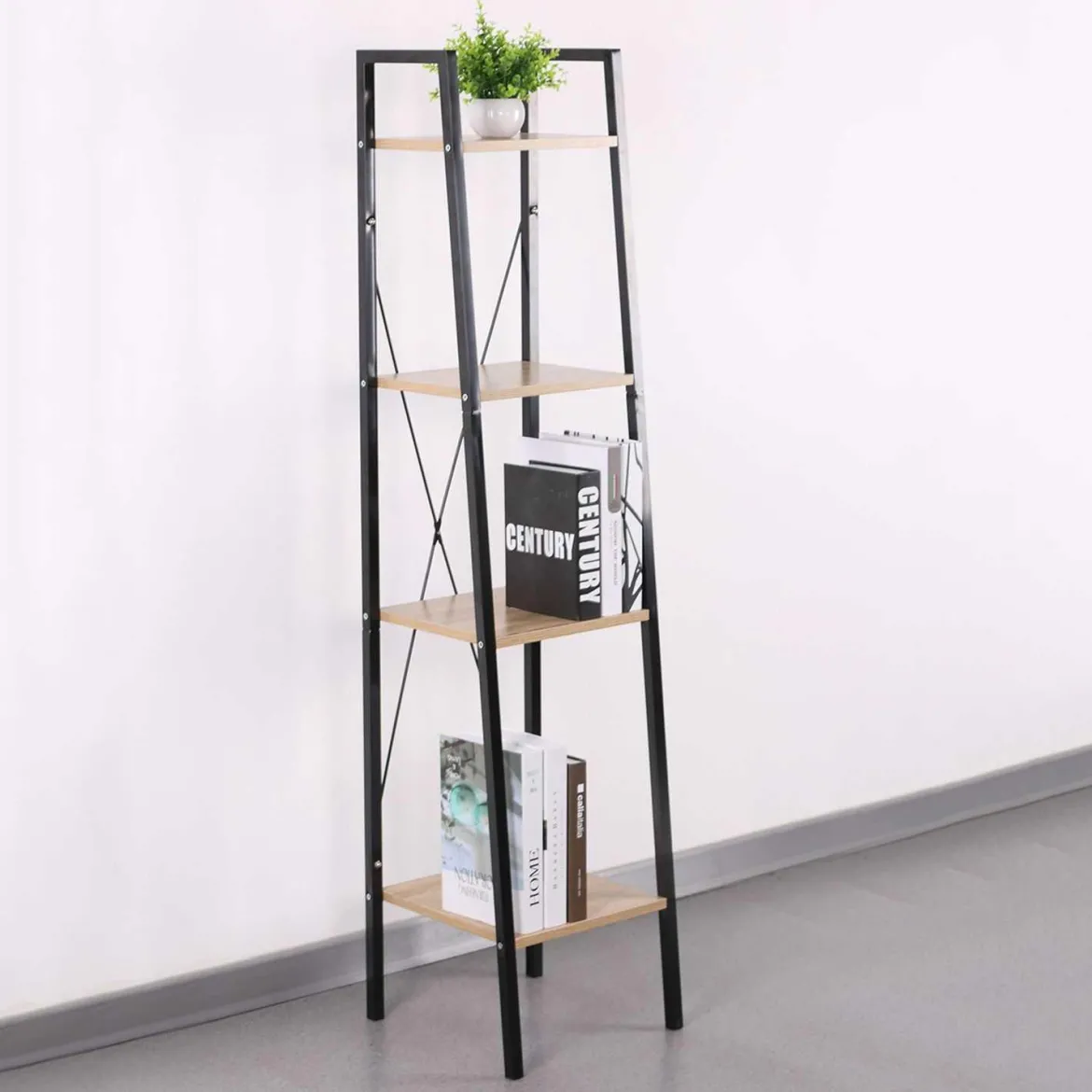 LOKA ETAGERE BOIS ET METAL 148X34X32CM