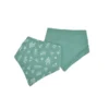 LOT 2 BAVOIRS BANDANA GAZE DE COTON 16X41CM VERT