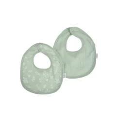 LOT 2 BAVOIRS GAZE DE COTON ET EPONGE 22X27CM CELADON