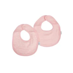 LOT 2 BAVOIRS GAZE DE COTON ET EPONGE 22X27CM ROSE