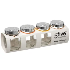 LOT 4 BOCAUX A EPICES 0.2L VERRE COUVERCLE INOX