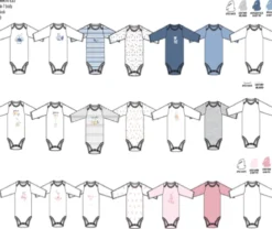 LOT 7 BODIES MANCHES LONGUES 3 A 23 MOIS
