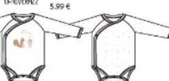 LOT 2 BODIES MANCHES LONGUES 0 A 9 MOIS MODELE 2