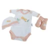 LOT BODY BONNET CHAUSSETTE NAISSANCE COTON FANTASY GARDEN