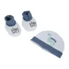 LOT BONNET CHAUSSONS NAISSANCE COTON DINO WORLD