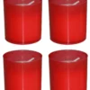 LOT 4 BOUGIES PLASTIQUE H.5.5CM ROUGE
