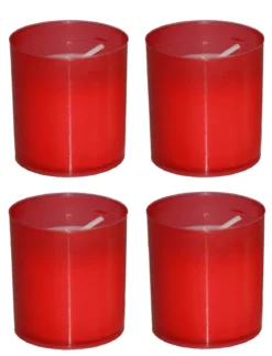 LOT 4 BOUGIES PLASTIQUE H.5.5CM ROUGE