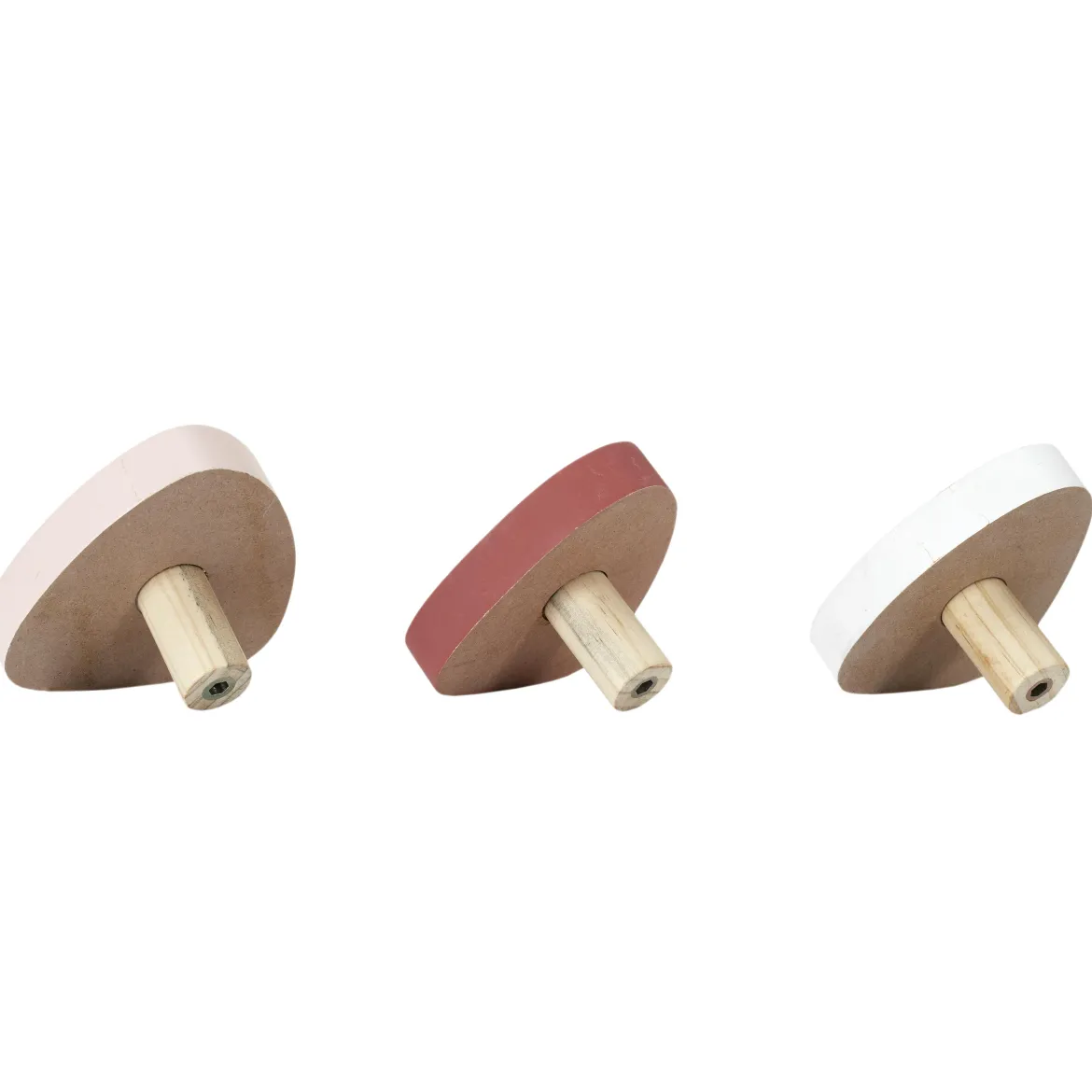 LOT DE 3 PATERES GEOMETRIQUES BLANC ROSE ET TERRA