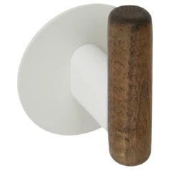 LOT 2 PATERES ADHESIVES CASSIE METAL BOIS BEIGE H.8.2CM