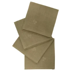 LOT 4 SERVIETTES JOY BRODE KAKI 40X40CM