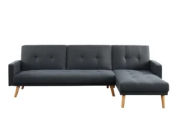 LUXI CANAPE ANGLE ANTHRACITE CONVERTIBLE STYLE SCANDINAVE