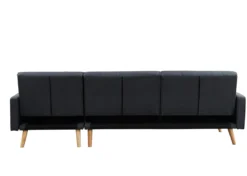 LUXI CANAPE ANGLE ANTHRACITE CONVERTIBLE STYLE SCANDINAVE