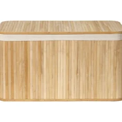 MALLE RECTANGULAIRE GM BAMBOU TISSU LIN