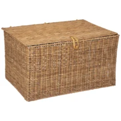 MALLE ROTIN CARMEN NATUREL D.50.5X36X29.5CM