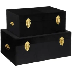 MALLE VELOURS NIGHT NOIR D.41X24X16.5CM