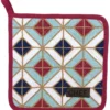 MANIQUE CHEF GEOMETRIC 20X20CM COTON FRAMBOISE
