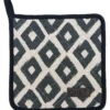 MANIQUE CHEF LOSANGE 20X20CM COTON NOIR