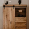 MANZANO BUFFET HAUT PORTE COULISSANTE 120X140X40CM