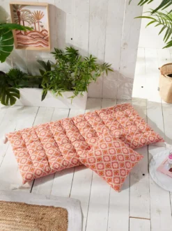 MATELAS DE SOL FUTON 60X120X7CM CARREAU CIMENT ROSE