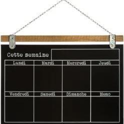 MEMO SEMAINIER ARDOISE 69X50CM