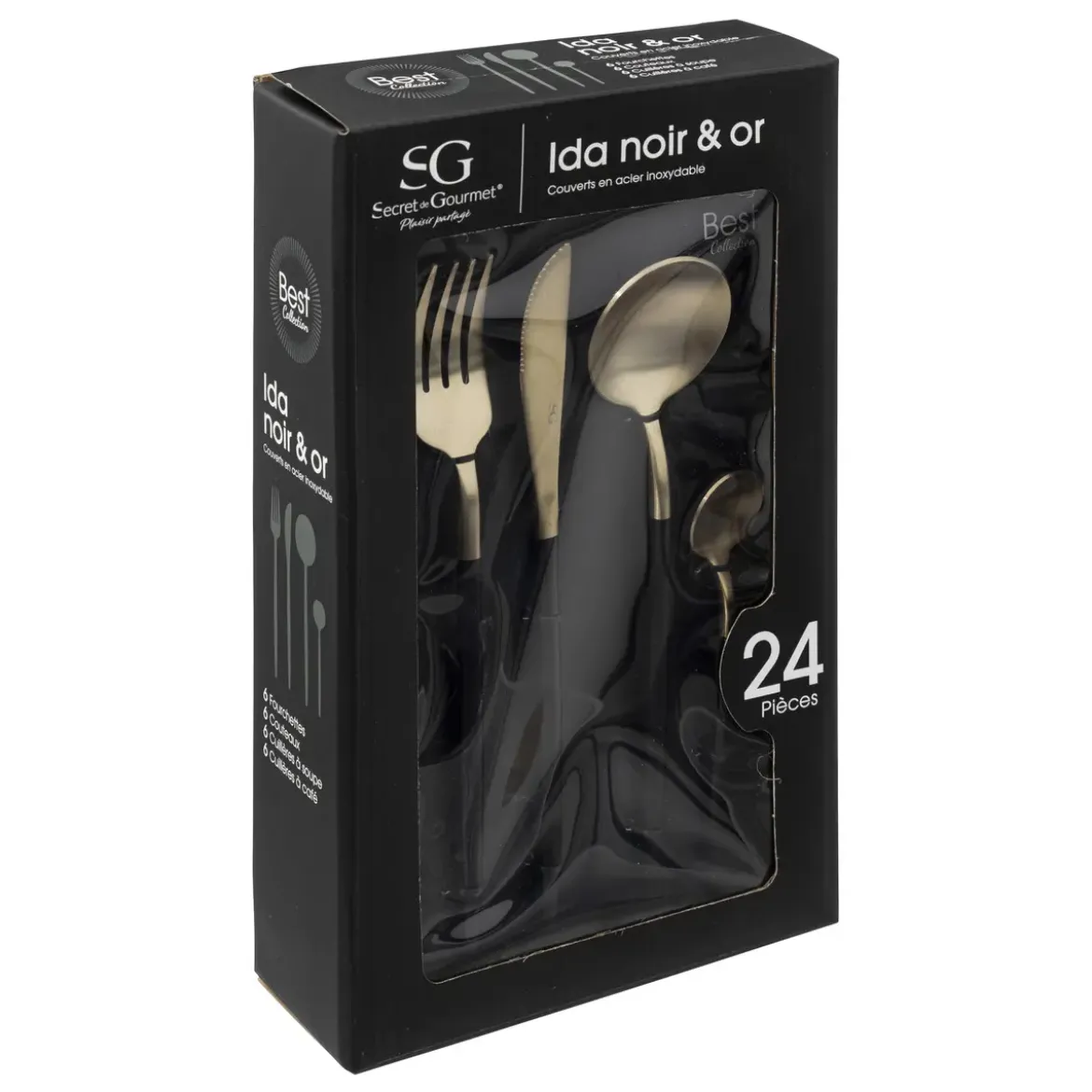 MENAGERE INOX 24 PIECES IDA OR