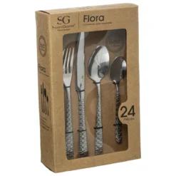 MENAGERE 24 PIECES FLORA INOX