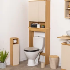 MEUBLE DESSUS WC 2 PORTES ET ETAGERE RIVOLI