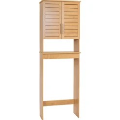 MEUBLE DESSUS WC 2 PORTES ET ETAGERE COLONIAL