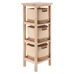 MEUBLE EN PAULOWNIA 3 TIROIRS VEGETALE ET COTON NAT BEIGE