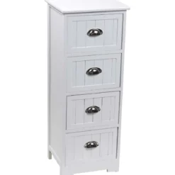 MEUBLE MDF 4 TIROIRS AVEC POIGNEE BLANC