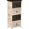 MEUBLE MDF PAULOWNIA NATUREL 4 TIROIRS POIGNEES METAL RONDE