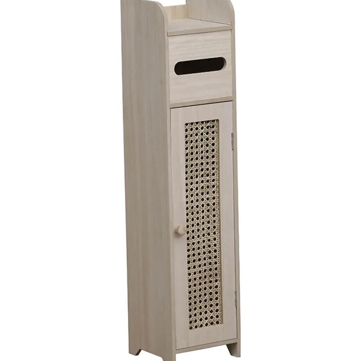 MEUBLE RESERVE ET DEROULEUR PAPIER WC 1 PORTE NATUREL