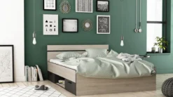 MICHIGAN LIT EN 140X190CM 2 TIROIRS 1 NICHE