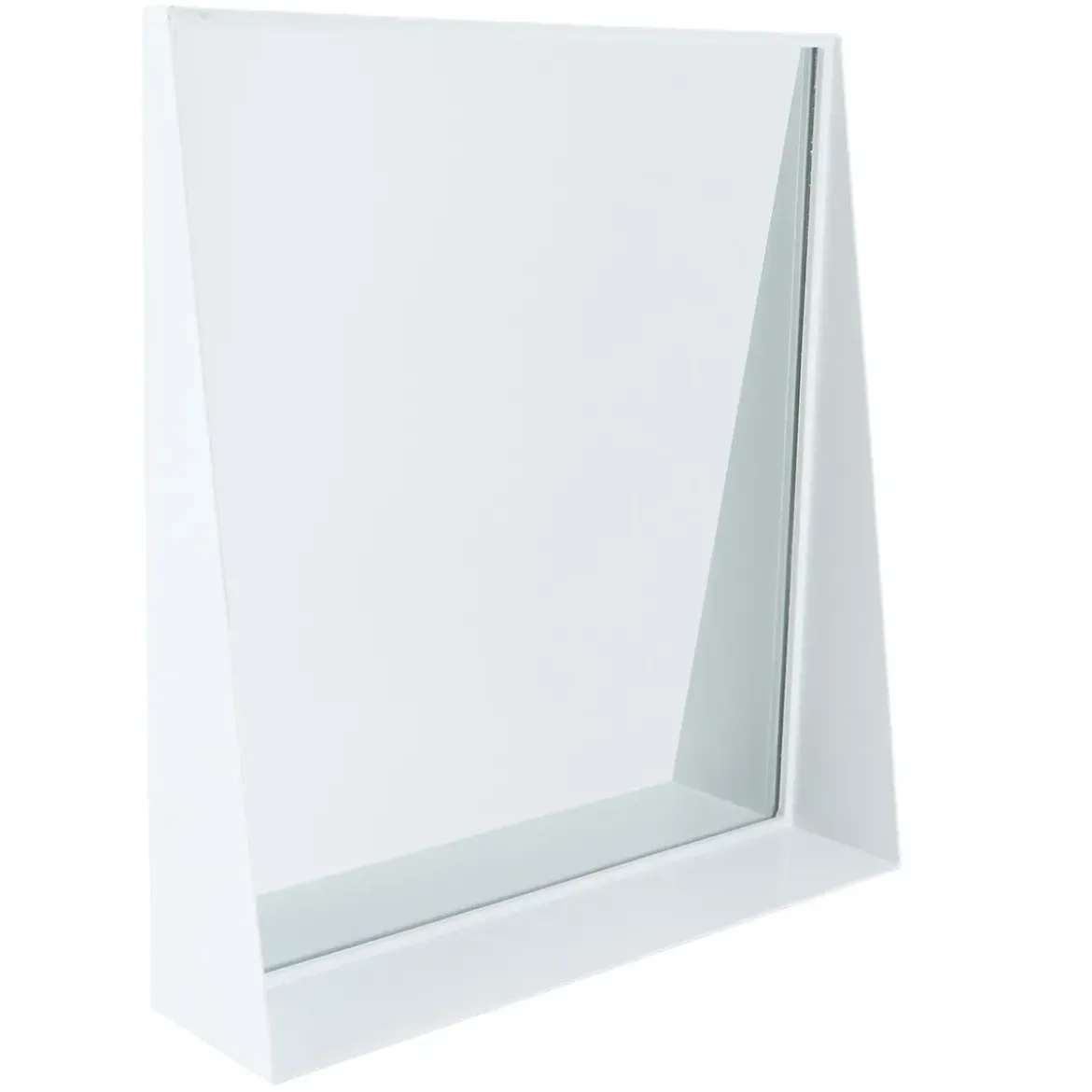 MIROIR METAL A FIXER AVEC TABLETTE BLANC