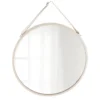 MIROIR A SUSPENDRE METAL D.38CM BEIGE