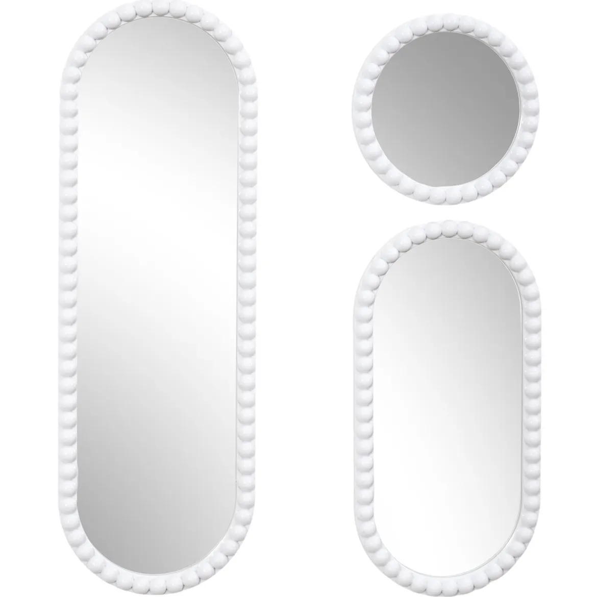 MIROIR CORFU BLANC H75CM X3 PIECES