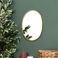 MIROIR DECO CONTOUR DECO DORE OVALE
