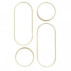 MIROIR DECO ROND ET OVALE VERSA DORE X4 PIECES